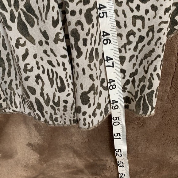 Patrizia Luca Deep V High-low Animal Print Tunic Cream Black Size Small - Picture 15 of 15